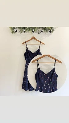 Vestido Solero Modcloth Azul Marino Estampado Caballito de Mar Mini Línea A Talla 8 C203 Foto 1 de 4