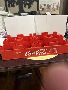 Vintage Coca Cola 2 Liter Crate Carrier Plastic Red Collectible Holds 8 Bottle - Picture 1 of 7