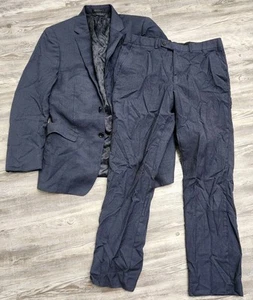 Psycho Bunny Mens Suit Navy Blue Wool Jacket Dress Pants Sports Coat Dillard's - Picture 1 of 21