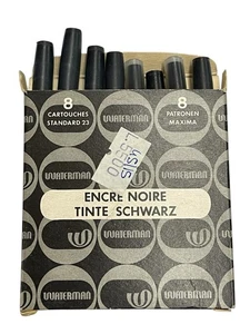 8 CARTUCCE INCHIOSTRO NERO BLACK PER PENNA STILOGRAFICA WATERMAN 52092 - Imagen 1 de 2