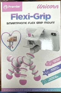 NEUF Premier Unicorn Flexi-Grip Smartphone Flex Grip Mount Blanc avec Rose - Photo 1 sur 4