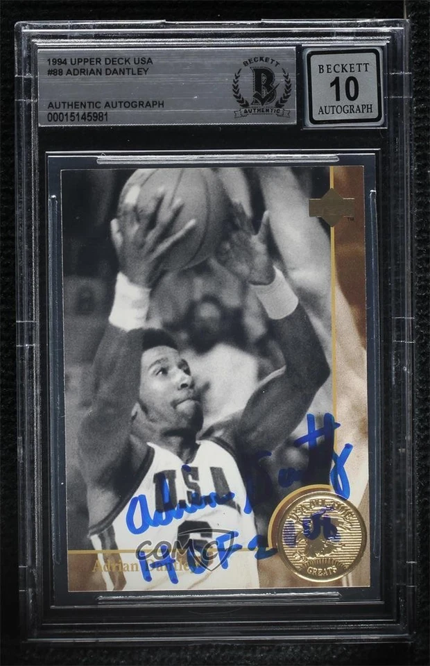 BAS 1994 Upper Deck USA Basketball Adrian Dantley #88 BGS Authentic Auto HOF - Image 1 of 2