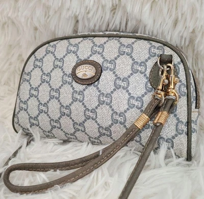 Gucci Bolso de Mano Bolso de Hombro Bolso de Mano Cuero Gris Pequeño Cartera De Colección Auténtico Foto 1 de 4