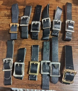Watch Fob Straps (12) 1/2" Black Leather W Buckle - Picture 1 of 1