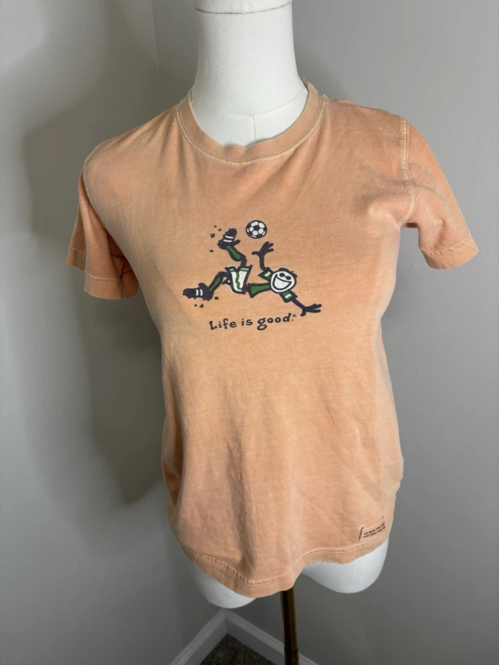 Camisa naranja de fútbol Life Is Good para niños 7/8 Foto 1 de 4