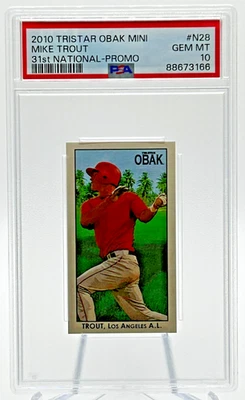 2010 Tri-Star Obak Mini 31st National Promo MIKE TROUT RC #N28 PSA 10 - Image 1 of 2