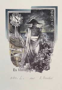 Boris Brankov: bookplate for Jo Kohn; 2003; in mat - Picture 1 of 2