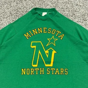 Vintage 80s Minnesota North Stars Velva Sheen TShirt Green Hockey Tee Mens M - Picture 1 of 6