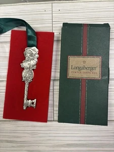 2001 Longaberger Pewter Santa Key In Box Christmas Collectible Ornament 77721 - Picture 1 of 3