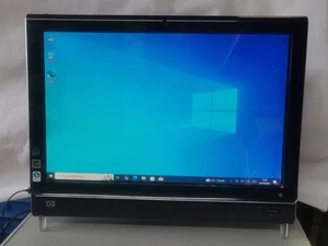 HP TouchSmart iQ500 All in One 22" PC Core2 Duo T7250 4GB RAM 250GB SSD Win 10 - Picture 1 of 11