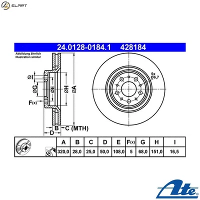 2x BRAKE DISC 24.0128-0184.1 FOR VOLVO S80 S60 XC70/CROSS/COUNTRY/SUV V70/Mk - Image 1 of 4
