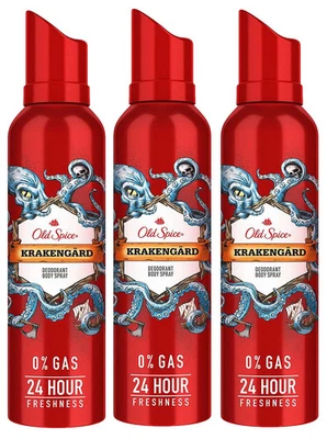3x Old Spice Krakengard Desodorante Corporal Spray para Hombre, 140 ml Envío Gratis Foto 1 de 4