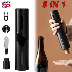 Electric Automatic Wine Bottle Opener Corkscrew Red Wine Opener Foil Cutter Set - Picture 1 of 15