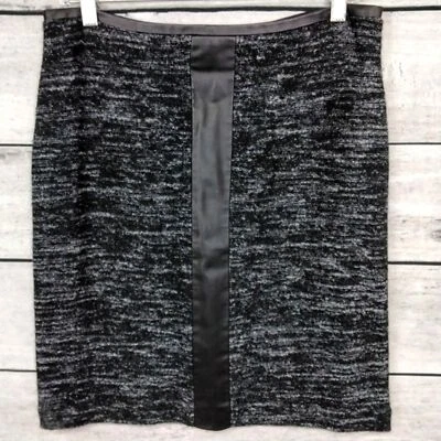 Katherine Barclay свитер юбка черный твид шерсти искусственной кожи отделки размер 8 карьера - Изображение 1 из 4