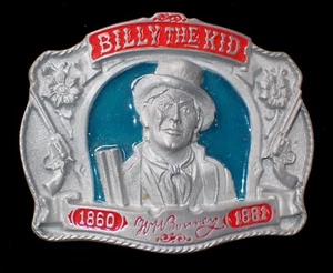 BILLY THE KID WESTERN BELT BUCKLE PEWTER & ENAMEL NEW! - Picture 1 of 2