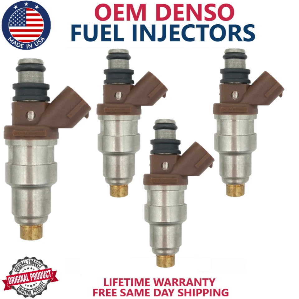 x4 OEM DENSO Best Upgrade Fuel Injectors For 1996 -1998 Toyota T100 2.7L I4 - Image 1 of 4