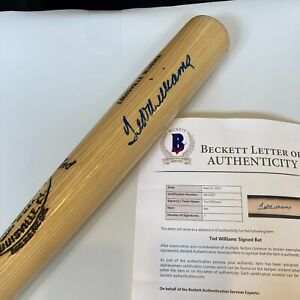 Beautiful Ted Williams Signed Louisville Slugger Game Model Baseball Bat Beckett