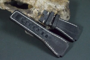 MA WATCH STRAP VINTAGE LEATHER BAND FOR BELL & ROSS BR 01 + 03 SAVAGE BLACK - Picture 1 of 3