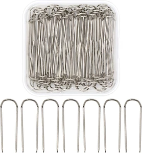 100 Pcs Sewing U-Pins Fork Pins Needlecrafts Pins Double Blocking Pins Stainless - Picture 1 of 6