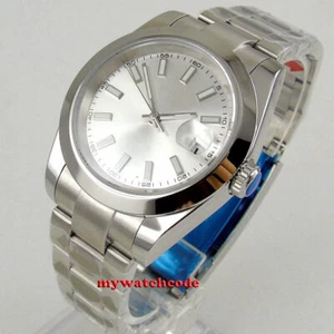 36 mm Bliger silber Zifferblatt Miyota 8215 PT5000 Automatik Herrenuhr Saphirglas - Bild 1 von 11