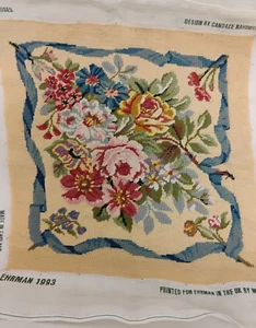 Ehrman Completed Tapestry Aubusson Roses cushion front Seat cover - Picture 1 of 5