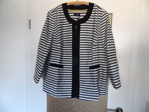 Designer Boucle Streifen Blazer dunkelblau Gr . 48-50 - Bild 1 von 7