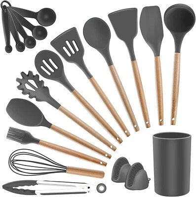 19 Pcs Silicone Kitchen Utensil Set with Holder, Heat Resistant Cooking Utensils - Image 1 of 4