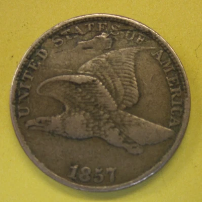 Error de centavo Flying Eagle 1857 ~ Planchet defectuoso error de grieta grande ~ envío y devolución gratuitos Foto 1 de 3