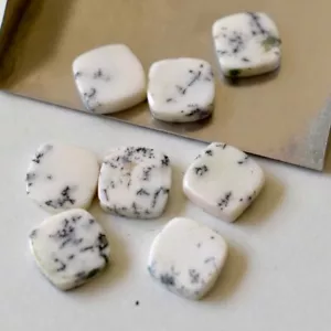 Cojín de ópalo dendrita 5 piezas ambos lados respaldo plano 10x10 mm - 20x20 mm piedras preciosas - Imagen 1 de 6