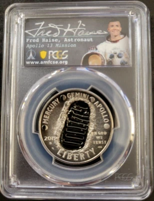 2019-S 50c Apollo 11 50th Anniversary Half Dollar PCGS PR70 FDI Fred Haise RARE - Image 1 of 2