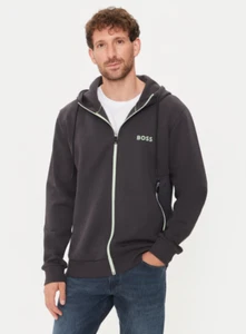 Hoodie Mens BOSS Dark Grey Full Zip Track Jacket With Logo - Saggy 1 Size XL - Picture 1 of 5