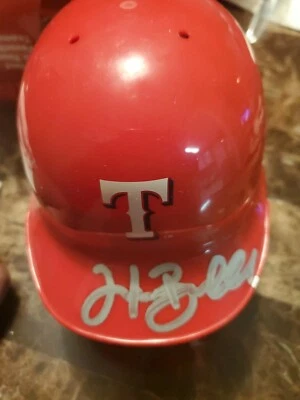 HANK BLALOCK AUTOGRAPHED MINI HELMETS W/COA TEXAS RANGERS - Image 1 of 2