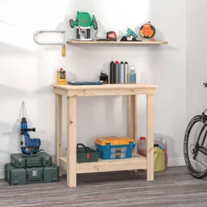 NNEVL Work Bench 80x50x80 cm Solid Wood Pine - Picture 1 of 9