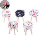 1/12 Scale Wood Dollhouse Miniature Furniture Round Floral Stool Chair Kids `mx