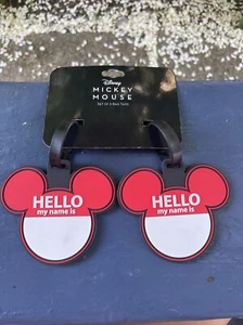 Disney~ Mickey Mouse~ Set of 2 Durable Luggage Tags - Picture 1 of 4