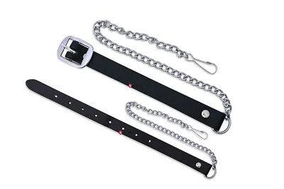Sporran Leather Chain Strap and 4 Kilts Belt Fits in Chrome Finish Size 28"- 48" - image 1 of 3