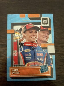 Jake Drew Rated Rookie 2023 Donruss Racing Carolina Blue Wave Optic