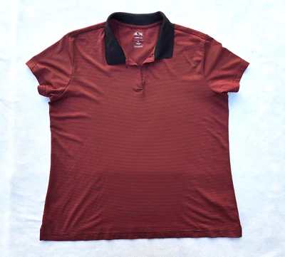 Camisa de golf Adidas CLIMALITE para mujer talla mediana roja/negra a rayas Foto 1 de 4