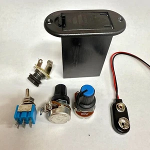 Guitar Electrical Kit 500K Mini Potentiometers On-On Switch Battery Box & Jack - Picture 1 of 1