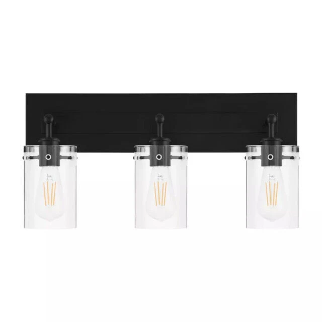 Hampton Bay Regan Bathroom Vanity Light - Matte Black