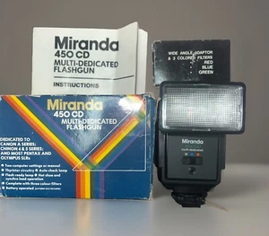 VINTAGE Miranda 450 CD Multi Dedicated Flashgun Canon Chinon Pentax Olympus SLR - Picture 1 of 3