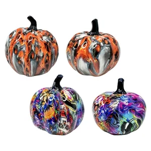 Kürbisfigur Als Miniatur Kürbis für Regaldekoration Und Tischmittelstück - Picture 1 of 14