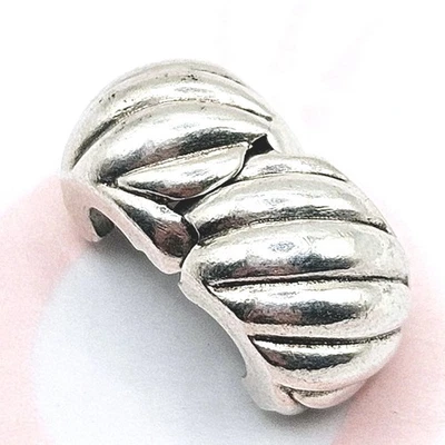 Pandora Charm Clip "Gefiedert" 791752  Silber Streifen Original  - Bild 1 von 4