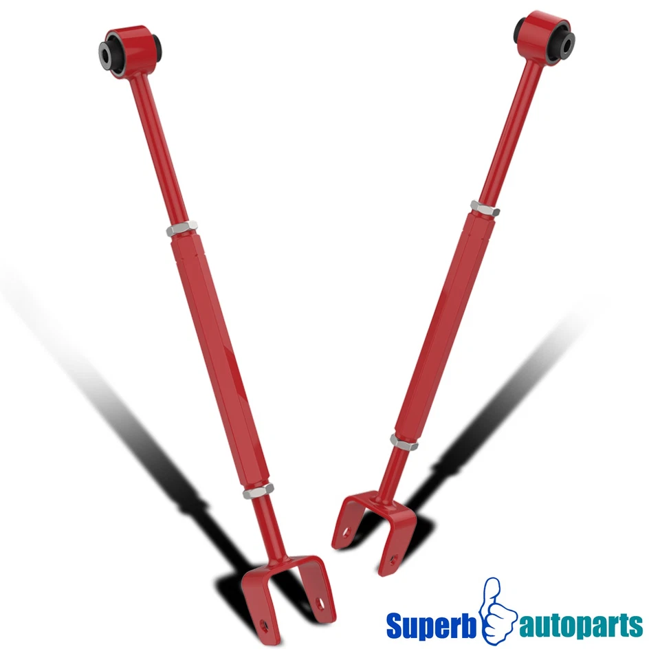 Fits BMW E36 E46 3-Series Adjustable Rear Lower Camber Control Arms Kit Red - Image 1 of 4
