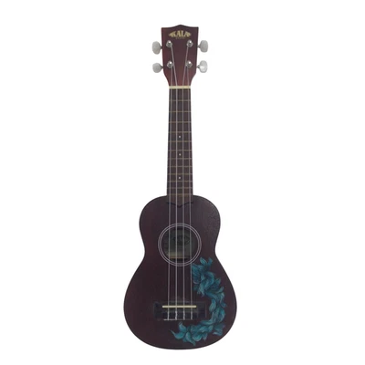 Kala KA-15S Soprano Ukulele with Floral Design - Wooden Pre-Owned Instrument  - Image 1 of 4