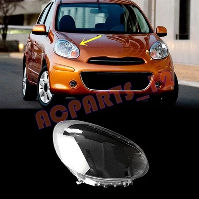 Ajuste para Nissan marzo 2011-2012 lado derecho transparente lente faro PC + pegamento Foto 1 de 4