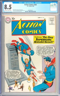 Action Comics #265 High Grade Supergirl Silver Age Superman DC 1960 CGC 8.5 - Image 1 of 3