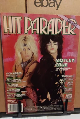 Hit Parader Magazine June 1985 Deep Purple Centerfold, Motley Crue Ozzy - Image 1 of 4