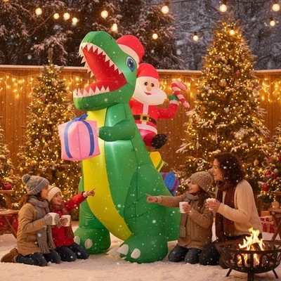 Christmas Inflatable Outdoor Indoor Decoration with Built-in LED Lights, Blow Up - Image 1 of 4