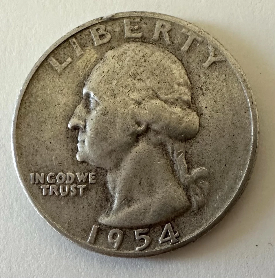 1954 S Washington Quarter Error Coin. DDR - Image 1 of 4